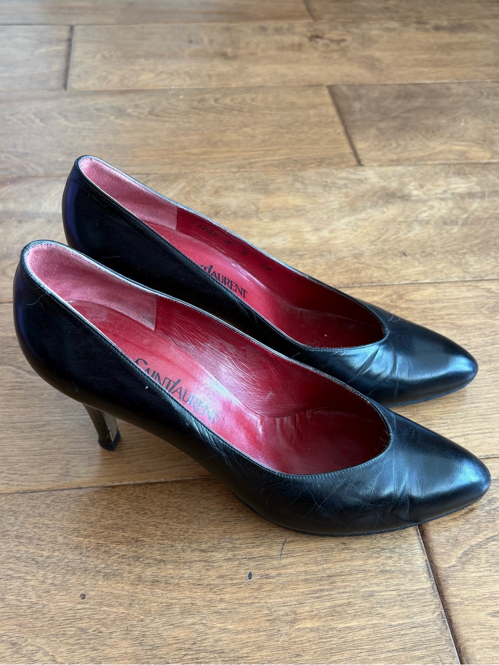 Yves Saint Laurent Vintage Black Pumps with Red Interior